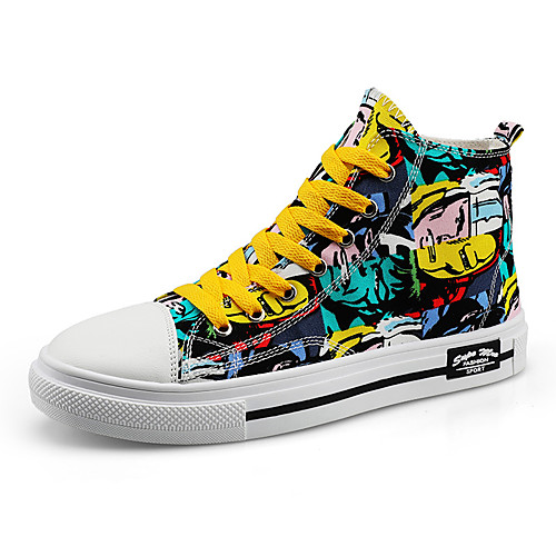 

1203 summer new peking opera face-changing high-top canvas shoes couple young students flat graffiti hip-hop sneakers