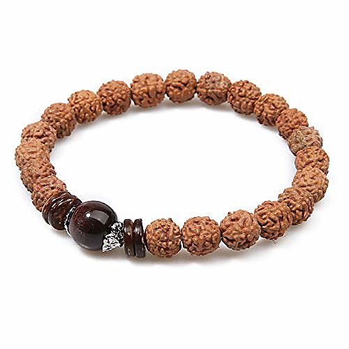 

balibali handmade 5 mukhi rudraksha bracelet beaded meditation wrist tibetan bracelet japa prayer charm bracelets