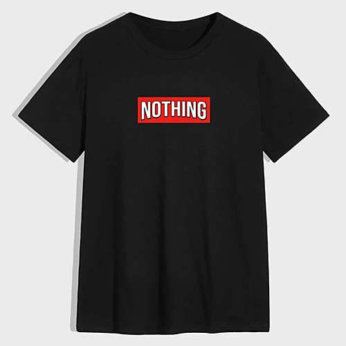 

Men's Unisex Tee T shirt Hot Stamping Graphic Prints Letter Plus Size Print Short Sleeve Casual Tops 100% Cotton Basic Designer Big and Tall Black