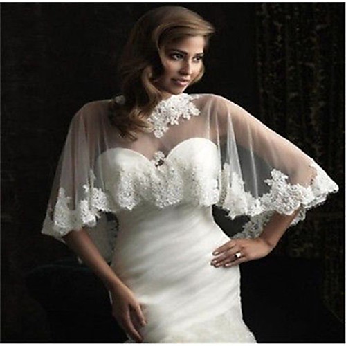 

Sleeveless Ladies / Bridal Tulle Wedding / Engagement Women's Wrap With Appliques