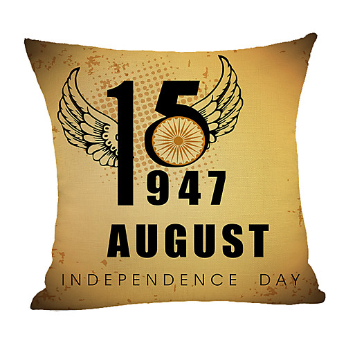 

Double Side Print Independence Day Cushion Cover 1PC Faux Linen Soft Square Throw Pillow Cover Cushion Case Pillowcase for Sofa Bedroom 45 x 45 cm (18 x 18 Inch) Superior Quality Machine Washable