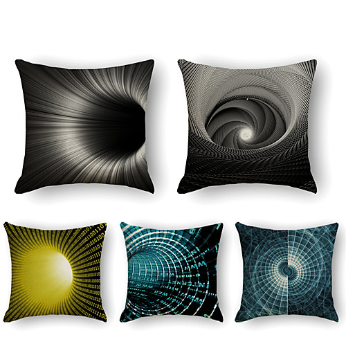

Cushion Cover 5PCS Faux Linen Soft Print Square Throw Pillow Cover Cushion Case Pillowcase for Sofa Bedroom 45 x 45 cm (18 x 18 Inch) Superior Quality Mashine Washable