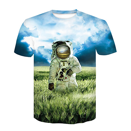 

Men's T shirt 3D Print 3D Rivet Mesh Short Sleeve Casual Tops Yellow Green Rainbow