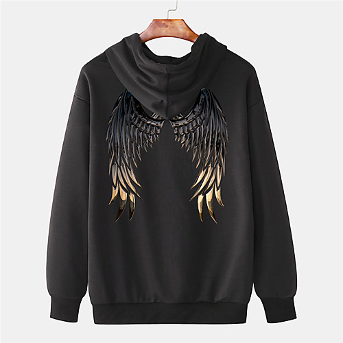 

Men's Pullover Hoodie Sweatshirt Graphic Prints Wings 3D Hooded Sports & Outdoor Daily Sports Hot Stamping Basic Casual Hoodies Sweatshirts Long Sleeve Yellow Green Black