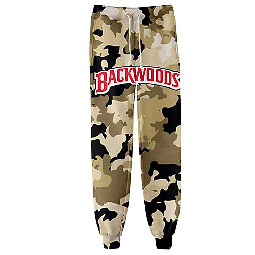 

Men's Casual Athleisure Daily Sports Jogger Pants Sweatpants Pants Abstract Letter Full Length 3D Print Drawstring Pocket Camouflage khaki Blue Camouflage White