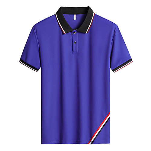 

Men's Golf Shirt Tennis Shirt Solid Color Short Sleeve Casual Tops Blue White Black
