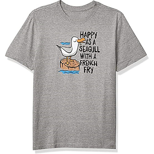 

Men's Unisex Tee T shirt Shirt Hot Stamping Graphic Prints Bird Animal Plus Size Print Short Sleeve Casual Tops 100% Cotton Basic Designer Big and Tall Round Neck Gray / Sports / Summer