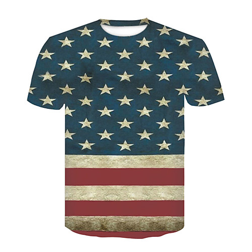 

Men's T shirt 3D Print 3D Rivet Mesh Short Sleeve Casual Tops White Blue Red