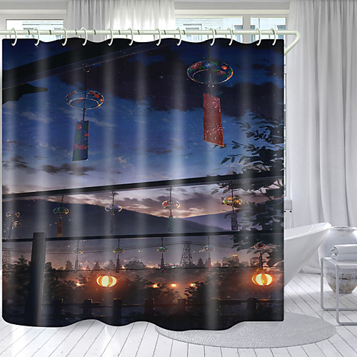 

Colorful Digital Printing Shower Curtain Shower Curtains Hooks Modern Polyester New Design 72 Inch