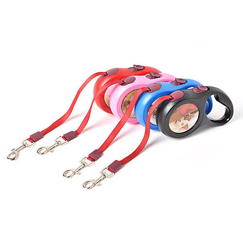 

Dog Cat Training Leash Dog Leash Pet Walking Leash Retractable Adjustable Flexible Escape Proof With Anti-Slip Handle Outdoor Walking Animal Nylon Small Dog Medium Dog Black Red Blue Pink