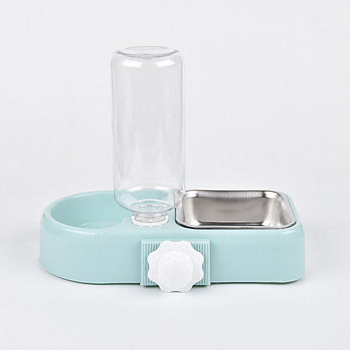 

Dog Cat Bowls & Water Bottles / Automatic Drinking Bowl / Feeding Bowl PP YARN Double-Sided Durable No-Spill Solid Colored White Blue Pink Bowls & Feeding