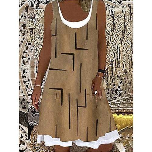 

2021 european and american cross-border amazon wish foreign trade women's loose fashion digital printing casual dress 9120