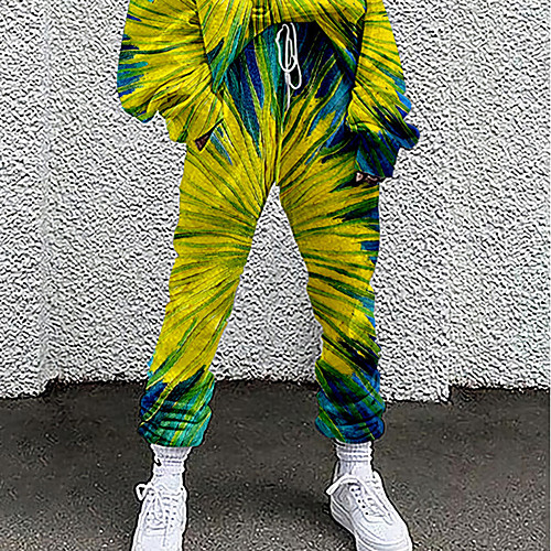 

Women's Fashion Casual / Sporty Comfort Going out Weekend Sweatpants Pants Graphic Prints Full Length Pocket Print Yellow