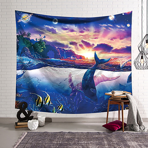 

Wall Tapestry Art Decor Blanket Curtain Hanging Home Bedroom Living Room Decoration Polyester Whale