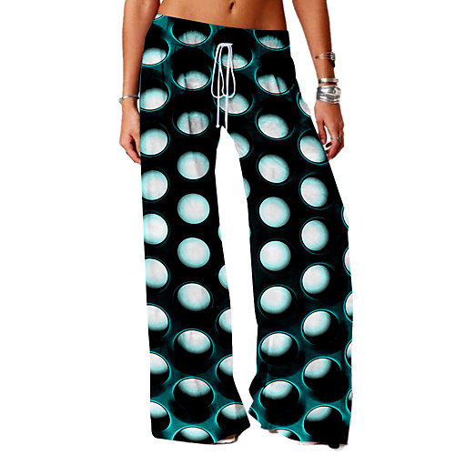 

Women's Basic Soft Comfort Daily Home Chinos Pants Polka Dot 3D Full Length Elastic Drawstring Design Print White Blue Purple Red Yellow