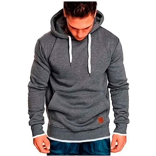

Men's Pullover Hoodie Sweatshirt Solid Color Hooded Daily Basic Hoodies Sweatshirts Long Sleeve Gray Green Wine Red Camel