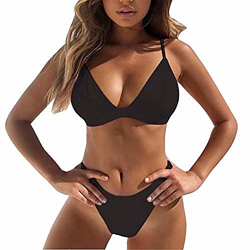 

Women's Bikini 2 Piece Swimsuit High Waist Solid Color Wine Red fluorescent yellow fluorescent green Fluorescent rose red Blue Swimwear Bathing Suits New Fashion Sexy / Padded Bras / Beach