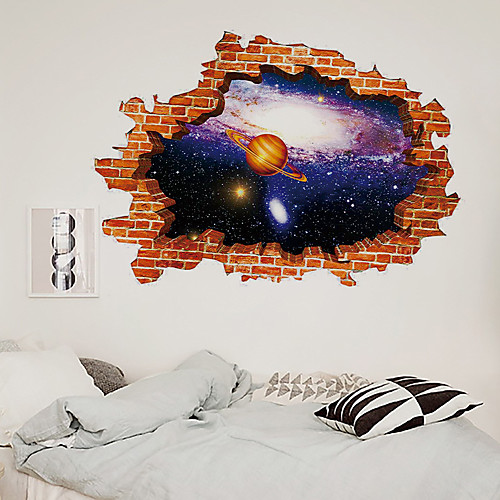 

3D Broken Wall Galaxy Sky Universe Home Background Decoration Can Be removed Wall Stickers