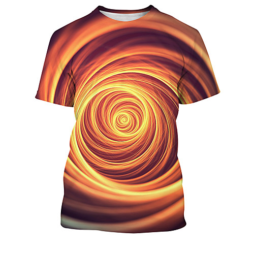 

Men's T shirt 3D Print 3D Rivet Mesh Short Sleeve Casual Tops White Purple Yellow