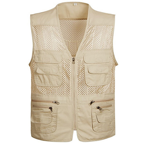 

Men's Hunting Gilet Outdoor Wearable Breathable Comfortable Spring Summer Solid Colored Cotton Army Green Khaki