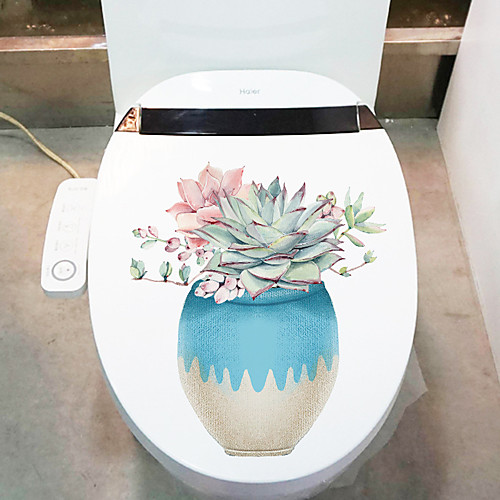 

Plants Wall Stickers Bathroom Toilet Removable PVC Home Decoration Wall Decal 1pc 26x28cm