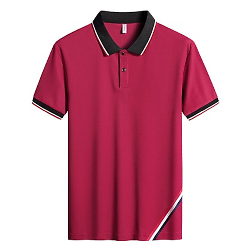 

Men's Golf Shirt Tennis Shirt Striped Solid Color Short Sleeve Casual Tops Blue White Black / Work