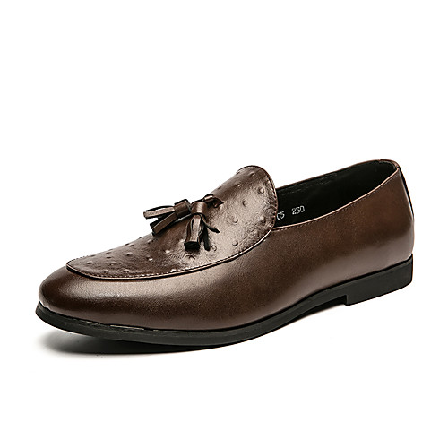 

Men's Loafers & Slip-Ons Leather Shoes Tassel Loafers Penny Loafers Business Casual Vintage Daily Party & Evening Nappa Leather Cowhide Non-slipping Wear Proof Booties / Ankle Boots Black Brown