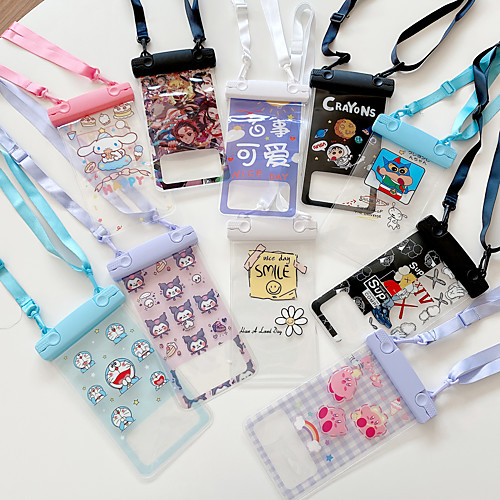 

Phone Case For Samsung Xiaomi Apple Waterproof Pouch Universal Water Resistant Translucent Cartoon Animal TPU PC