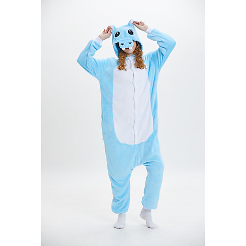 

Adults' Kigurumi Pajamas Hippo Onesie Pajamas Flannelette Blue Cosplay For Men and Women Animal Sleepwear Cartoon Festival / Holiday Costumes