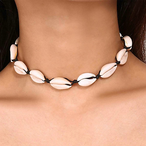 

Women's Necklace Braided Shell Fashion Holiday Shell Black 40 cm Necklace Jewelry 1pc For Beach