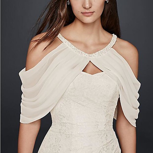 

Sleeveless Elegant Chiffon Wedding Party Women's Wrap With Solid