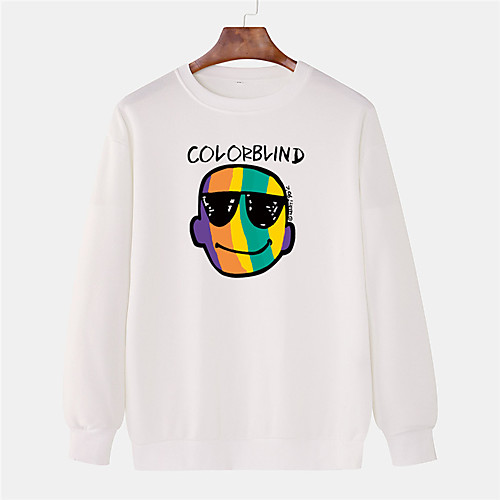 

Men's Pullover Sweatshirt Graphic Prints Portrait 3D Round Neck Sports & Outdoor Daily Sports Hot Stamping Basic Casual Hoodies Sweatshirts Long Sleeve Yellow White
