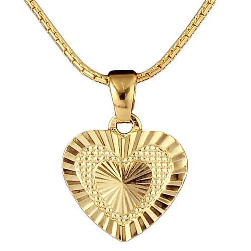 

Women's Pendant Necklace Charm Necklace Heart Precious Fashion 18K Gold Plated Zircon Alloy Gold 45 cm Necklace Jewelry 1pc For Christmas Party Evening Street Gift Engagement