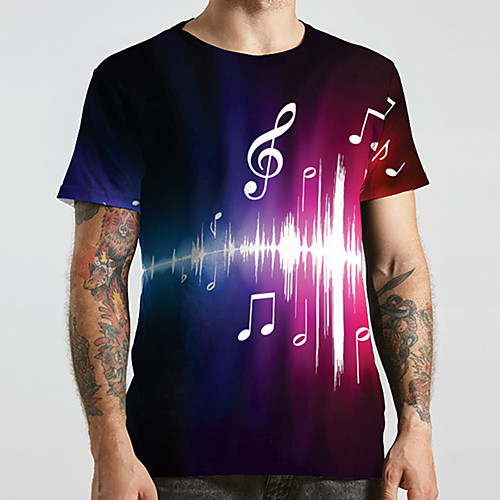 

Men's Unisex Tee T shirt 3D Print Symbol Graphic Prints Plus Size Print Short Sleeve Casual Tops Fashion Designer Big and Tall Rainbow