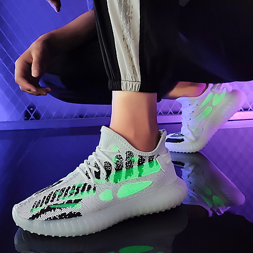 

Men's Trainers Athletic Shoes Sporty Look Sporty Athletic Outdoor Running Shoes Basketball Shoes Tissage Volant Breathable Non-slipping Height-increasing Booties / Ankle Boots White Black Color Block