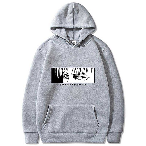 

men's scouting legion hoodie with levi eren print from attack on titan (aschwarz15859, l)