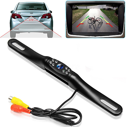 

Long Metal License Plate With 8 Lights Reversing Camera Car Camera Pz413-8 Hd