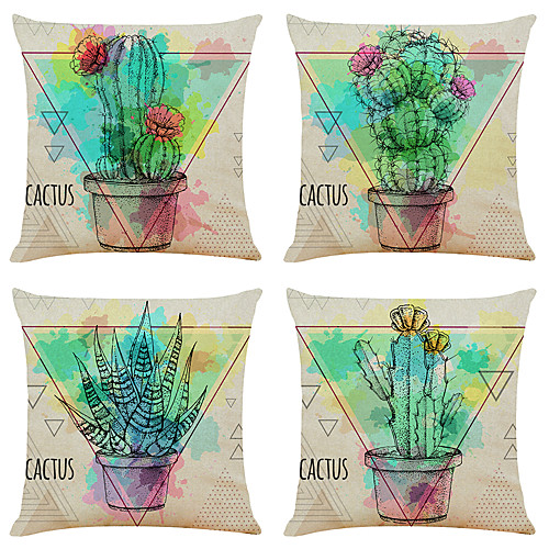 

Cushion Cover 4PCS Faux Linen Soft Decorative Square Throw Pillow Cover Cushion Case Pillowcase for Sofa Bedroom 45 x 45 cm (18 x 18 Inch) Superior Quality Machine Washable
