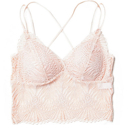 

Women's Bras & Bralettes Wireless 3/4 Cup Solid Color Sexy Blushing Pink