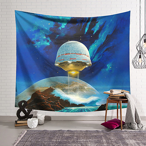

Wall Tapestry Art Decor Blanket Curtain Hanging Home Bedroom Living Room Decoration Polyester Space Ship