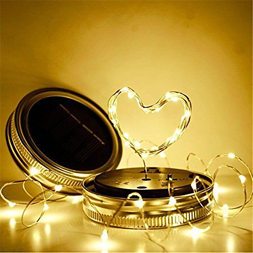 

Outdoor Solar String Light Solar Power Mason Jar Lid Lights Set of 6pcs 3pcs Waterproof Outdoor Fairy Firefly Jar Lids String Lights for Outdoor Patio Garden Christmas Wedding Party Garden Light