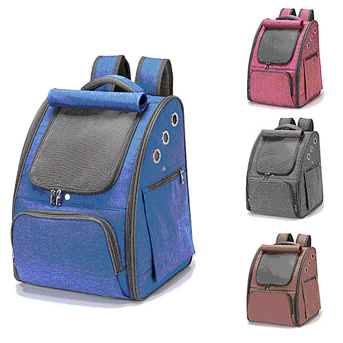 

Dog Cat Pets Carrier Bag Travel Backpack Shoulder Messenger Bag Dog Carrier Backpack Adjustable Portable Breathable Solid Colored Classic Oxford Cloth puppy Small Dog Training Outdoor Hiking Blue