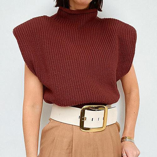 

Women's Solid Color Vest Cotton Sleeveless Sweater Cardigans V Neck Wine Red White Black
