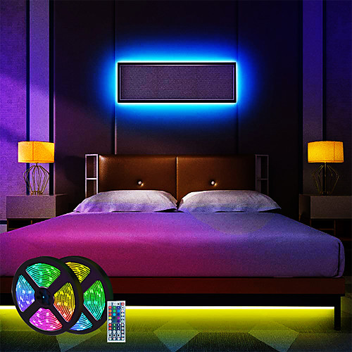 

LED Strip Lights RGB APP Smart Set 2x5M 2x7.5M Light Strips Lights Tiktok 180 LEDs 5050 SMD with 44Keys Remote Controller Mounting Bracket Cable Connector Set for Bedroom Christmas New Year Decorating