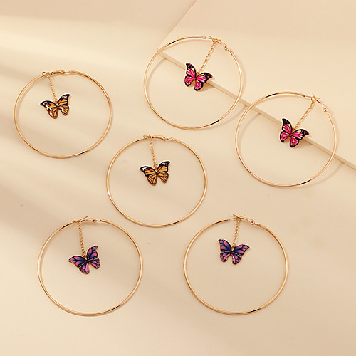 

Women's Hoop Earrings Fancy Animal Precious Stylish Earrings Jewelry Blue / Purple / Yellow For Date 1 Pair