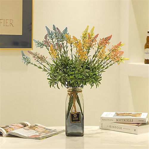 

7 Forks Of Simulated Plants Are Atomized Long Lavender Vase Flower Decoration 48cm