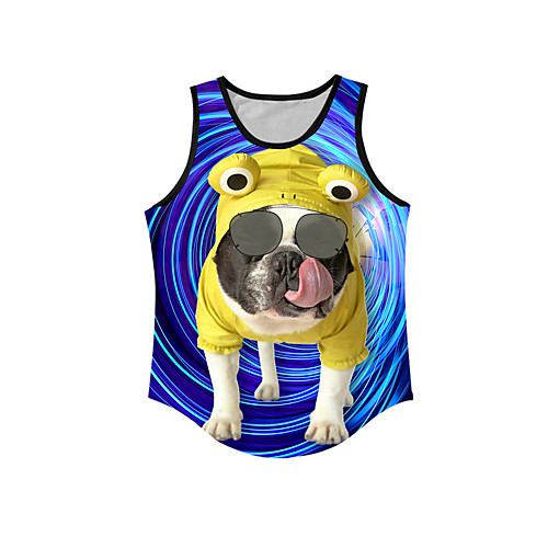 

Men's Tank Top Undershirt 3D Print Dog Graphic Prints Animal Print Sleeveless Daily Tops Casual Designer Big and Tall Blue