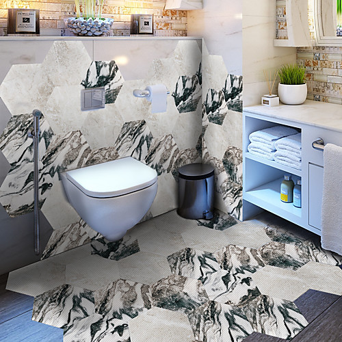 

Creative Granite Hexagonal Non-slip Floor Pvc Sticker Kitchen Bathroom Floor Waterproof Self-adhesive DIY Removable Wall Sticker