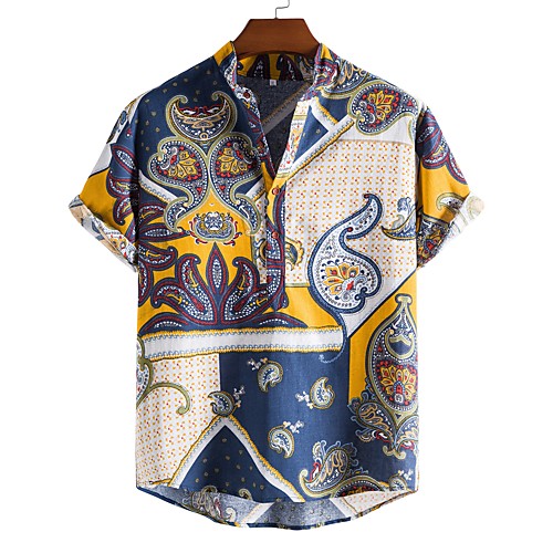 

Men's Golf Shirt Tennis Shirt Other Prints Graphic Print Short Sleeve Vacation Tops Streetwear Exaggerated White
