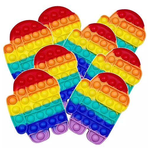 

1PC Fidget Toy Rainbow Push Pop Bubble Anti Anxiety Sensory Toy Bubble Pop Stress Reliever Durable & Washable Soft Silicone Squeeze Fidget Toy Perfect for Adults & Kids